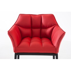 Taburete de bar Damaso B con estructura de 4 patas en color rojo