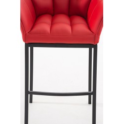 Taburete de bar Damaso B con estructura de 4 patas en color rojo