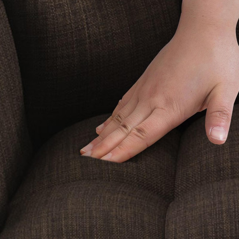 Taburete de bar de tela Damaso E con estructura de 4 patas en color marrón