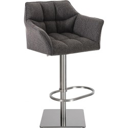 Taburete de bar Damaso E en tela gris titanio