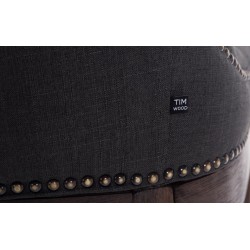 Taburete de bar Lakewood en tela gris oscuro antiguo