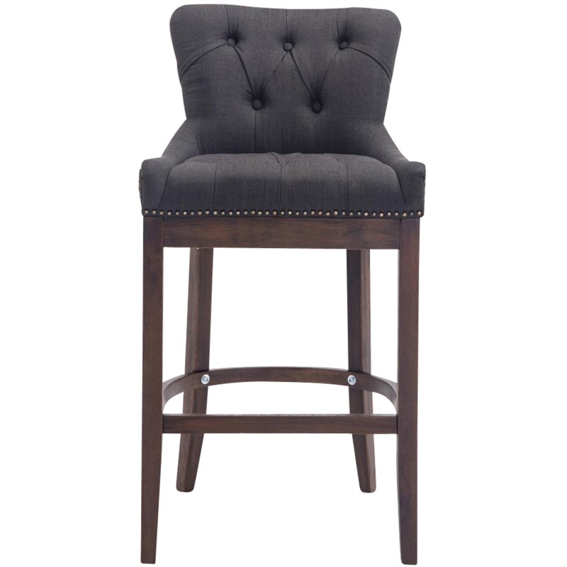 Taburete de bar Lakewood en tela gris oscuro antiguo