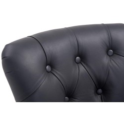 Taburete de bar Lakewood de cuero genuino, color negro claro antiguo