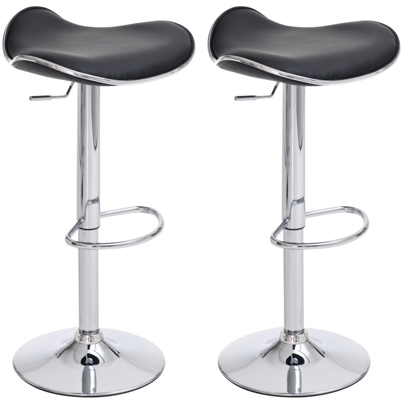 Juego de 2 taburetes de bar negros Shanghai C Juego de 2 taburetes de bar negros Shanghai C