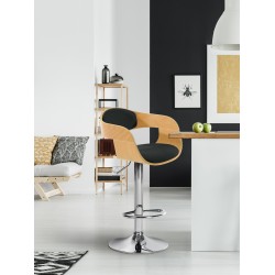 Taburete de bar Kingston C natural/negro