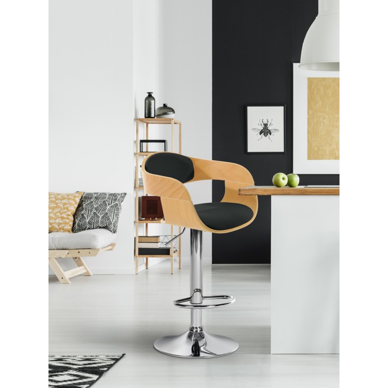 Taburete de bar Kingston C natural/negro