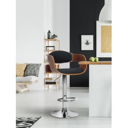 Taburete de bar Kingston C nogal/negro