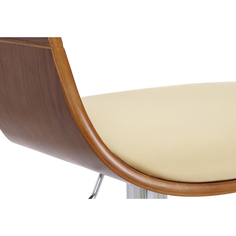 Taburete de bar Kingston C en nogal/crema
