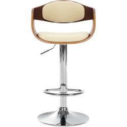 Taburete de bar Kingston C en nogal/crema