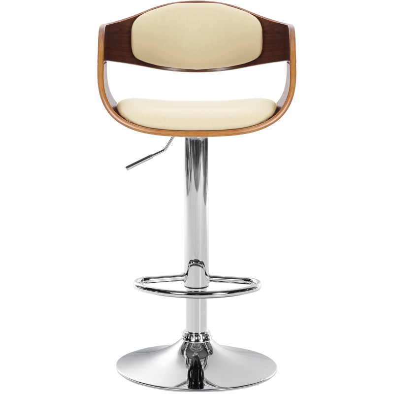 Taburete de bar Kingston C en nogal/crema