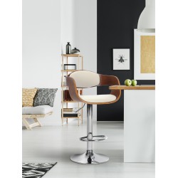 Taburete de bar Kingston C nogal/blanco