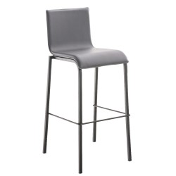 Taburete de bar plano de cuero gris Avola B78