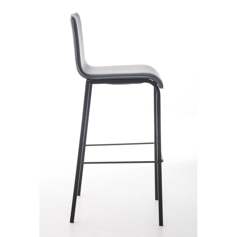 Taburete de bar plano de cuero gris Avola B78