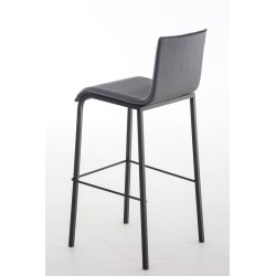 Taburete de bar plano de cuero gris Avola B78