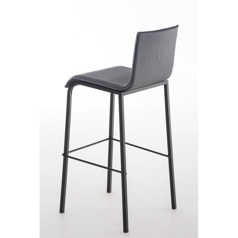 Taburete de bar plano de cuero gris Avola B78
