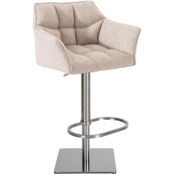 Taburete de bar Damaso E en tela marfil