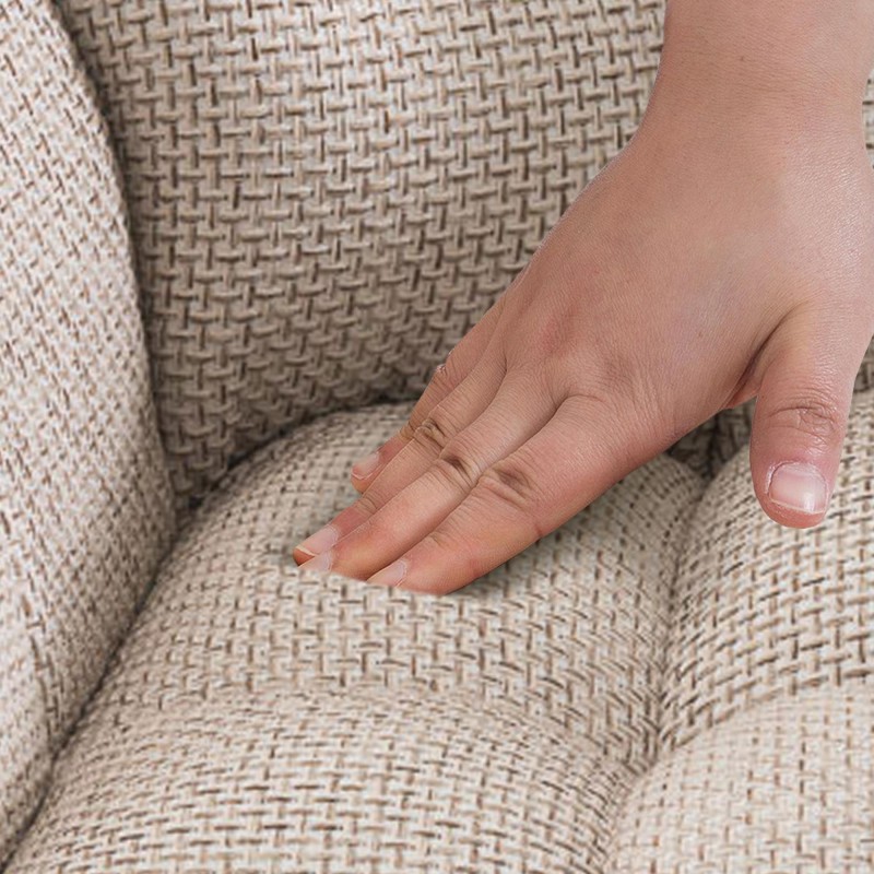 Taburete de bar Damaso E en tela marfil