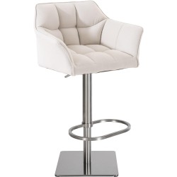 Taburete de bar Damaso E en tela blanca