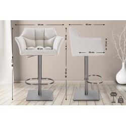 Taburete de bar Damaso E en tela blanca