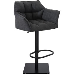 Taburete de bar Damaso B en tela gris oscuro
