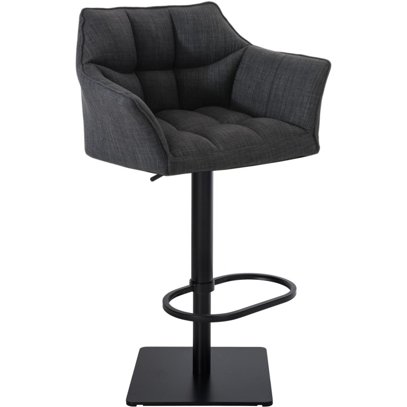 Taburete de bar Damaso B en tela gris oscuro
