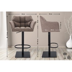 Taburete de bar Damaso B en tejido marrón tierra