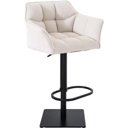 Taburete de bar Damaso B en tela blanca