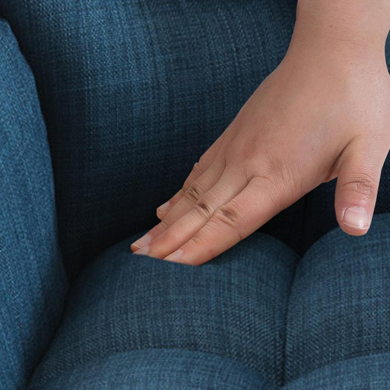 Taburete de bar Damaso W en tela azul