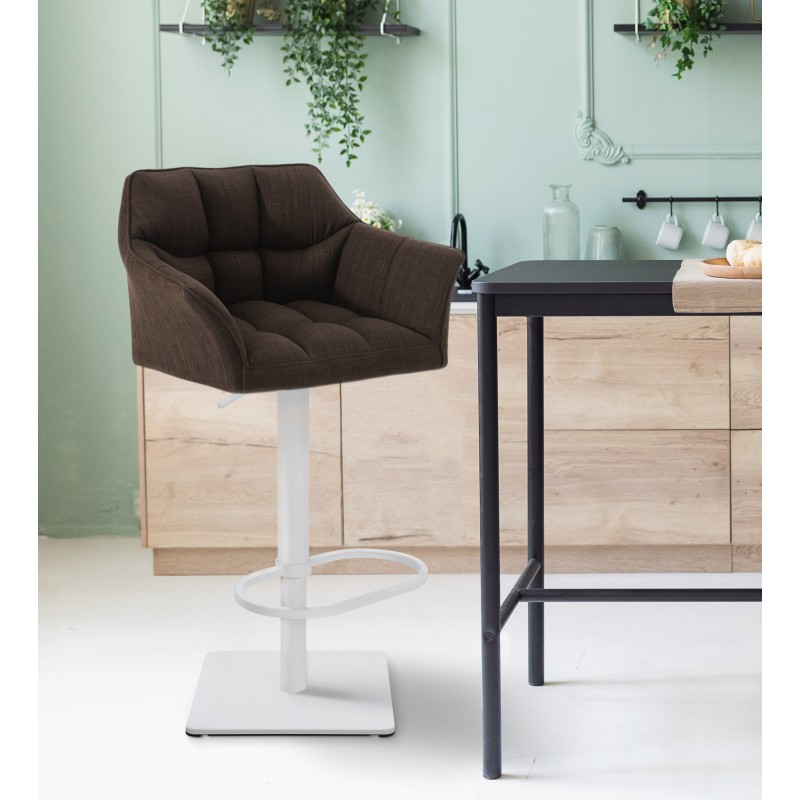 Taburete de bar Damaso W en tela marrón