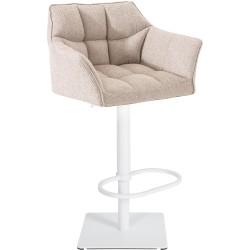 Taburete de bar Damaso W en tela marfil