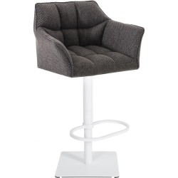 Taburete de bar Damaso W en tela gris titanio