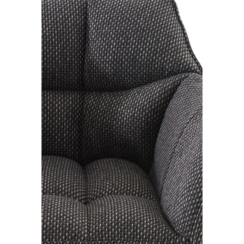 Taburete de bar Damaso W en tela gris titanio