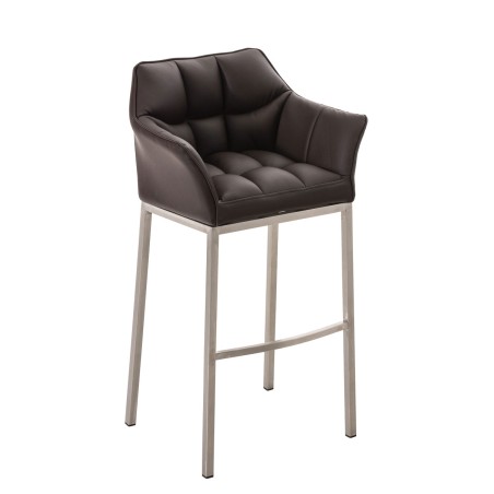 Taburete de bar Damaso E con estructura de 4 patas en color marrón