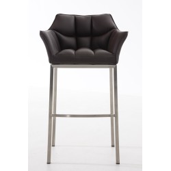 Taburete de bar Damaso E con estructura de 4 patas en color marrón