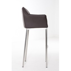 Taburete de bar Damaso E con estructura de 4 patas en color marrón