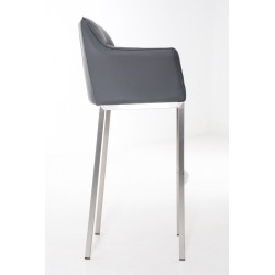 Taburete de bar Damaso E con estructura de 4 patas en color gris