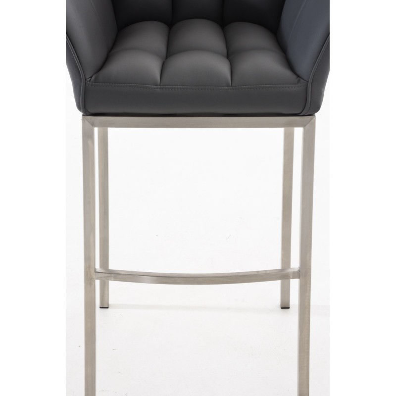 Taburete de bar Damaso E con estructura de 4 patas en color gris