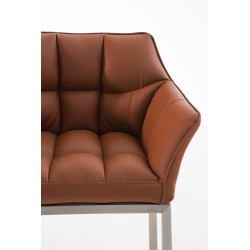 Taburete de bar Damaso E con estructura de 4 patas en marrón claro