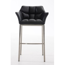 Taburete de bar Damaso E con estructura de 4 patas, color negro